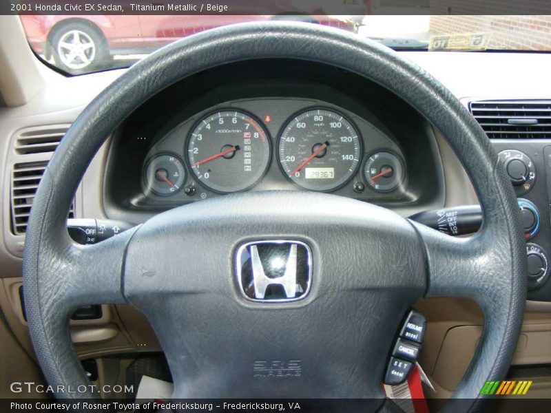 Titanium Metallic / Beige 2001 Honda Civic EX Sedan