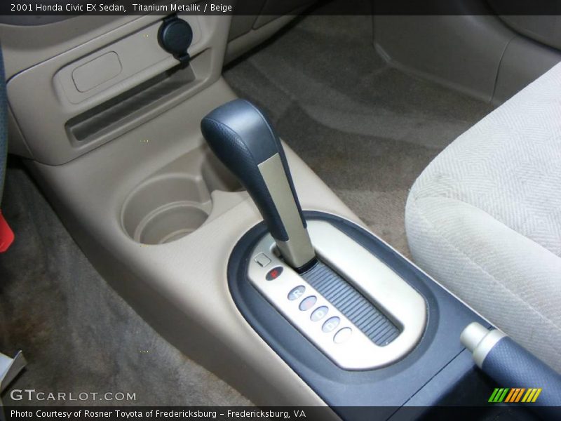 Titanium Metallic / Beige 2001 Honda Civic EX Sedan