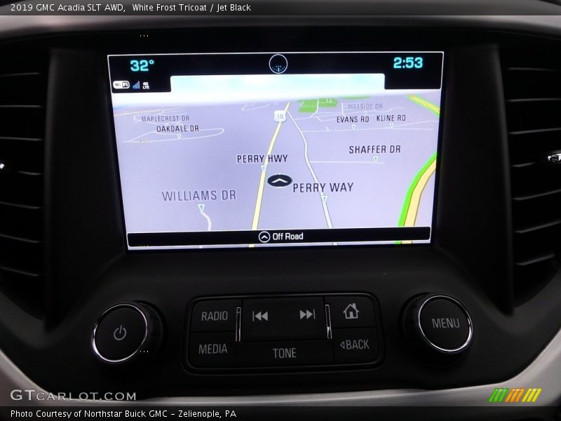 White Frost Tricoat / Jet Black 2019 GMC Acadia SLT AWD