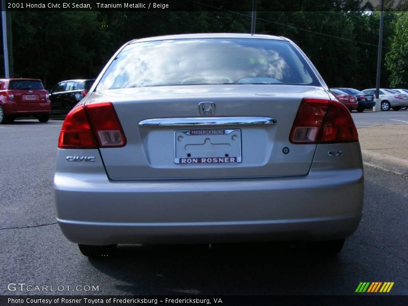 Titanium Metallic / Beige 2001 Honda Civic EX Sedan