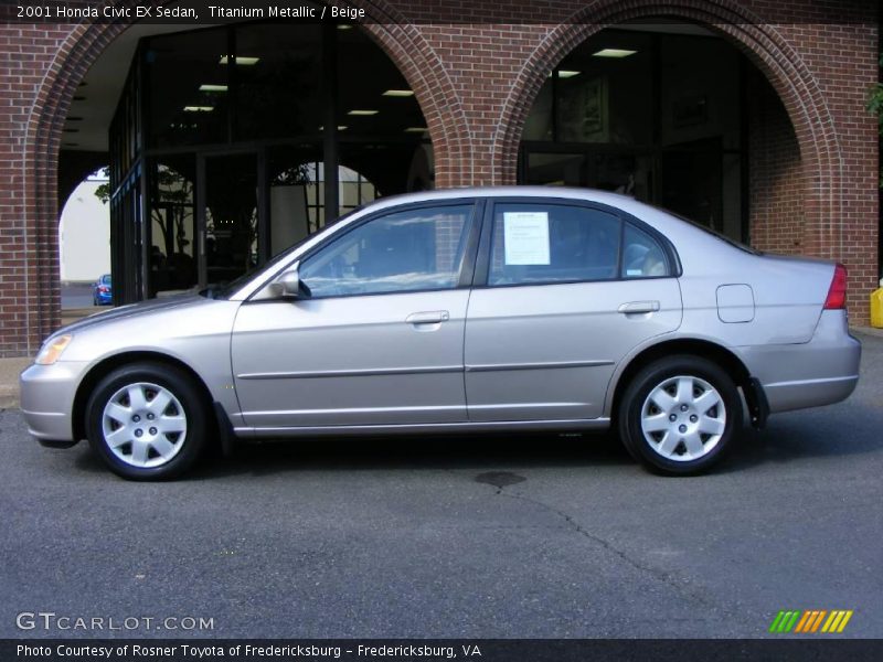 Titanium Metallic / Beige 2001 Honda Civic EX Sedan