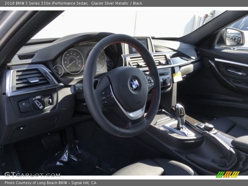 Glacier Silver Metallic / Black 2018 BMW 3 Series 330e iPerformance Sedan