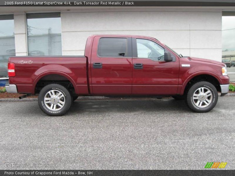 Dark Toreador Red Metallic / Black 2005 Ford F150 Lariat SuperCrew 4x4