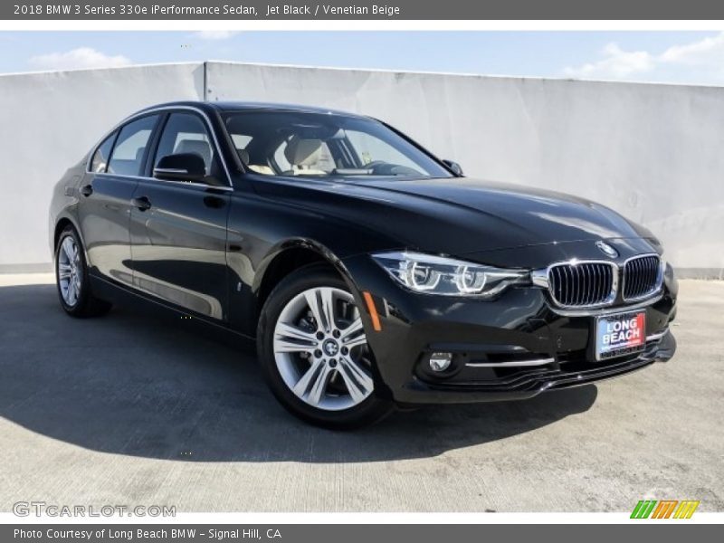 Jet Black / Venetian Beige 2018 BMW 3 Series 330e iPerformance Sedan