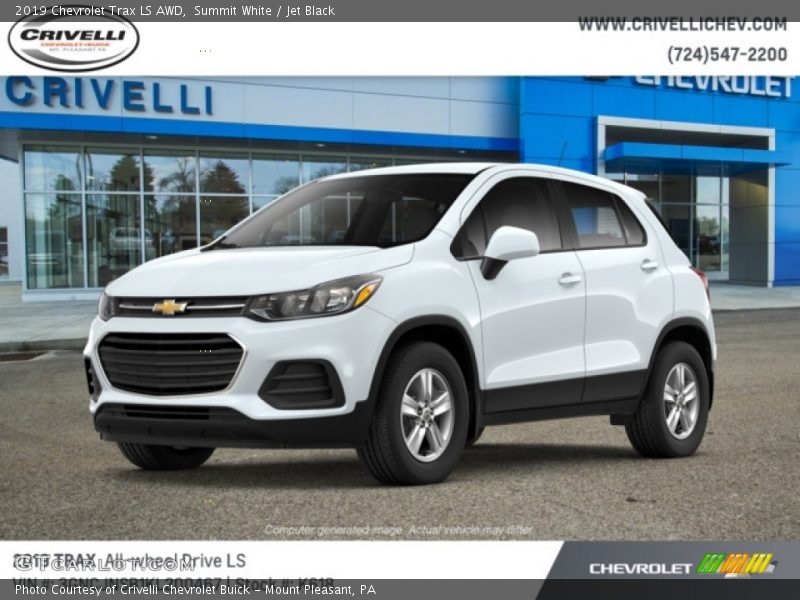 Summit White / Jet Black 2019 Chevrolet Trax LS AWD