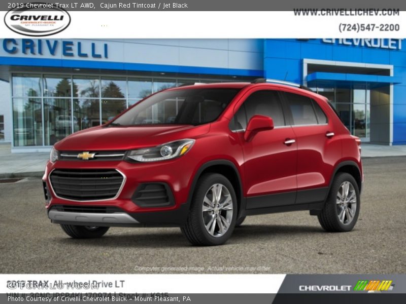 Cajun Red Tintcoat / Jet Black 2019 Chevrolet Trax LT AWD