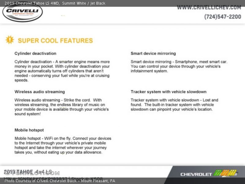 Summit White / Jet Black 2019 Chevrolet Tahoe LS 4WD