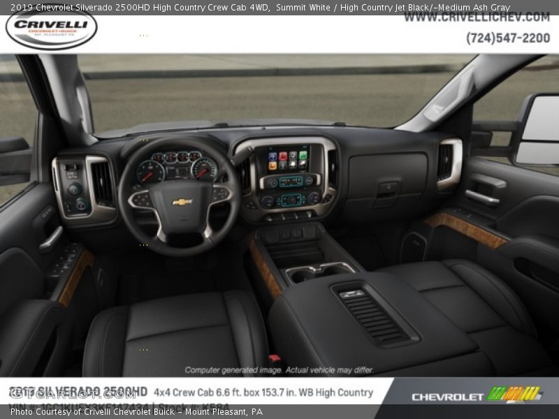 Summit White / High Country Jet Black/­Medium Ash Gray 2019 Chevrolet Silverado 2500HD High Country Crew Cab 4WD