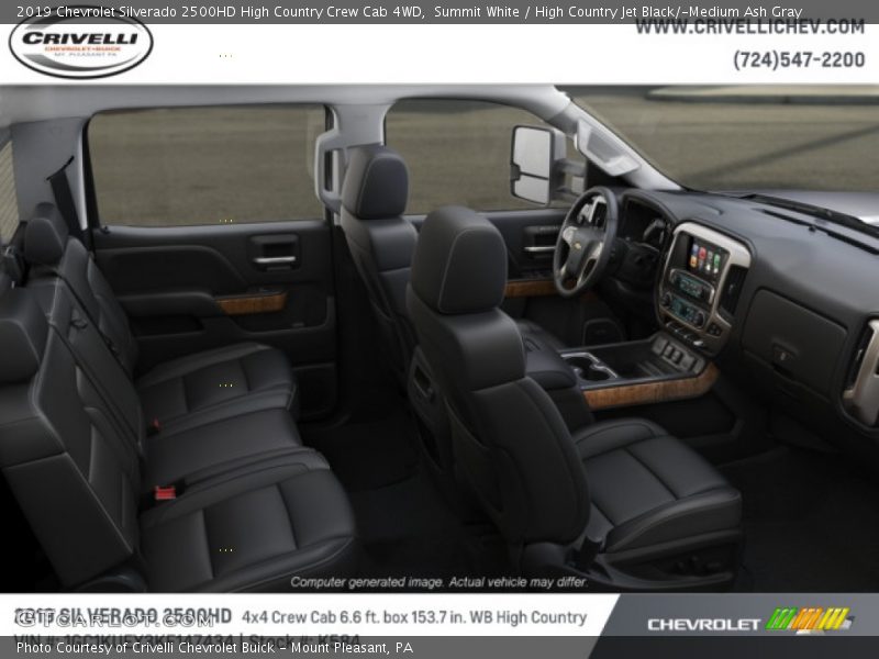 Summit White / High Country Jet Black/­Medium Ash Gray 2019 Chevrolet Silverado 2500HD High Country Crew Cab 4WD