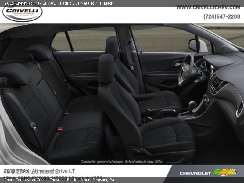 Pacific Blue Metallic / Jet Black 2019 Chevrolet Trax LT AWD