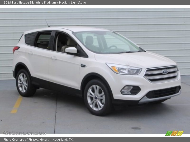 White Platinum / Medium Light Stone 2019 Ford Escape SE