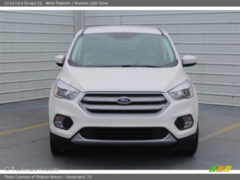 White Platinum / Medium Light Stone 2019 Ford Escape SE