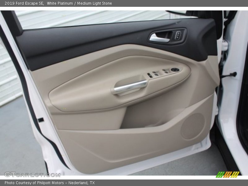 White Platinum / Medium Light Stone 2019 Ford Escape SE