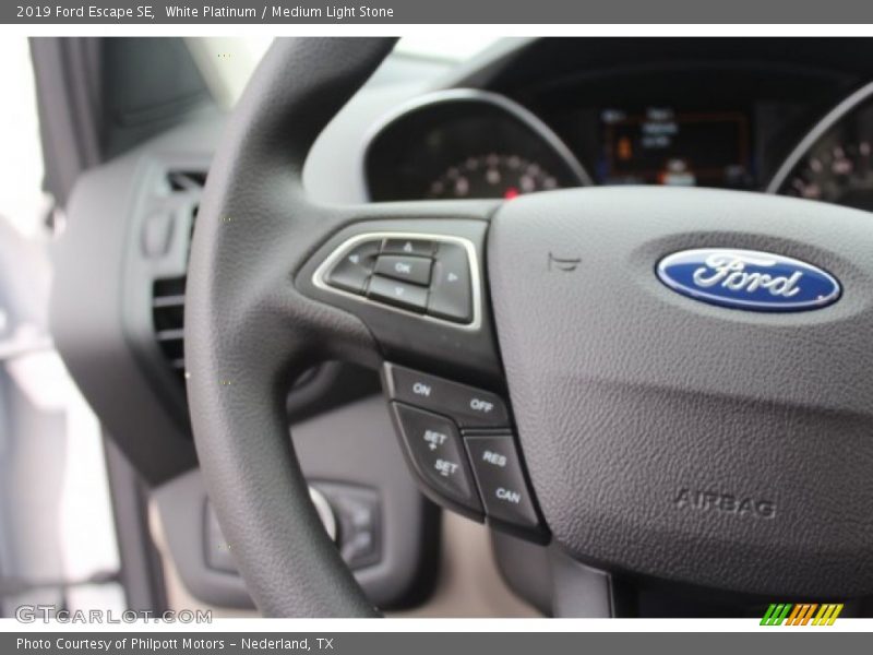 White Platinum / Medium Light Stone 2019 Ford Escape SE