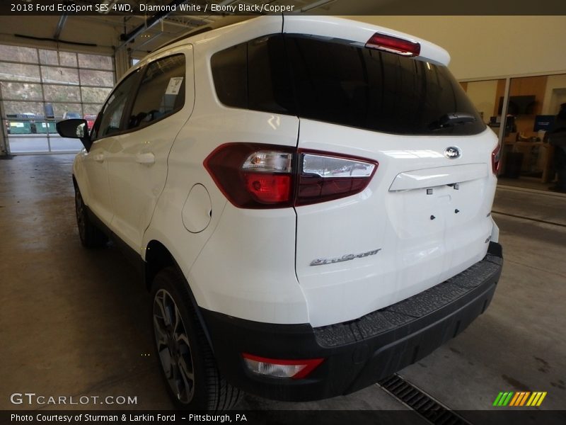 Diamond White / Ebony Black/Copper 2018 Ford EcoSport SES 4WD