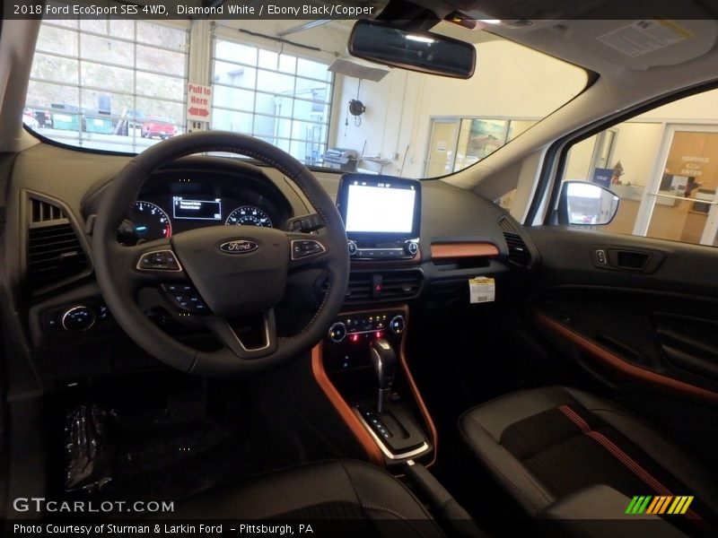 Diamond White / Ebony Black/Copper 2018 Ford EcoSport SES 4WD
