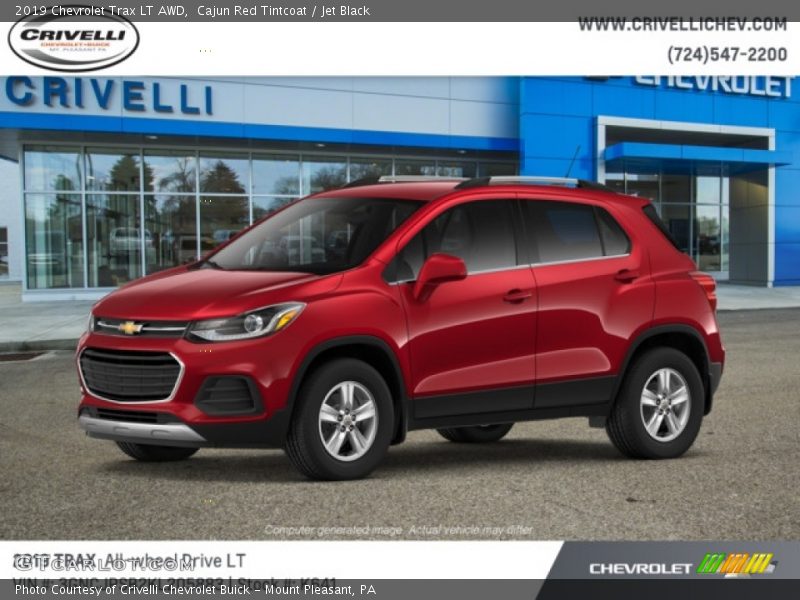 Cajun Red Tintcoat / Jet Black 2019 Chevrolet Trax LT AWD