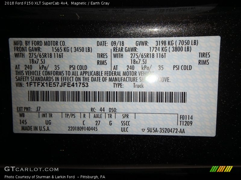 Magnetic / Earth Gray 2018 Ford F150 XLT SuperCab 4x4
