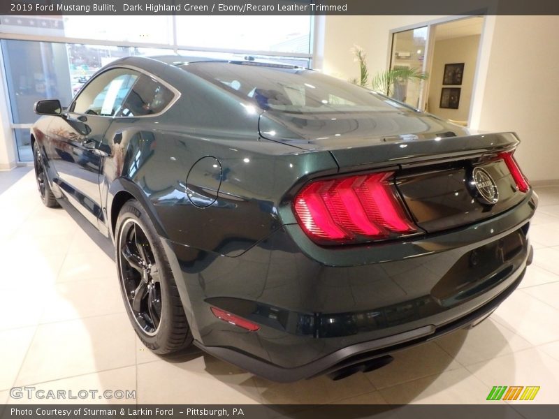 Dark Highland Green / Ebony/Recaro Leather Trimmed 2019 Ford Mustang Bullitt