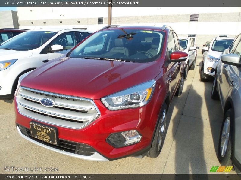 Ruby Red / Chromite Gray/Charcoal Black 2019 Ford Escape Titanium 4WD