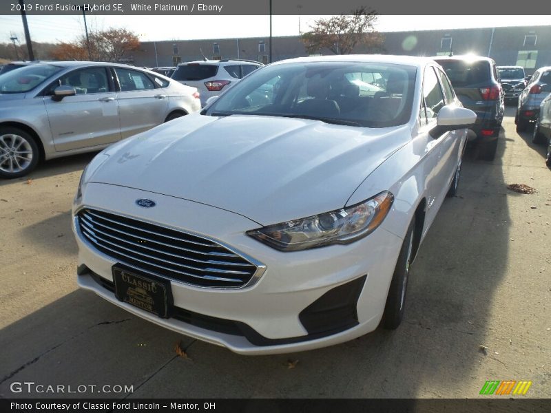 White Platinum / Ebony 2019 Ford Fusion Hybrid SE