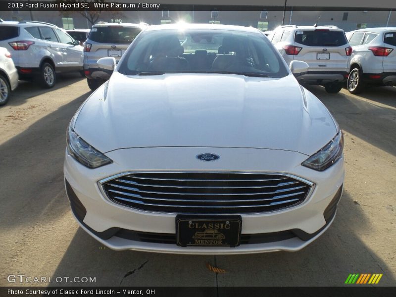 White Platinum / Ebony 2019 Ford Fusion Hybrid SE