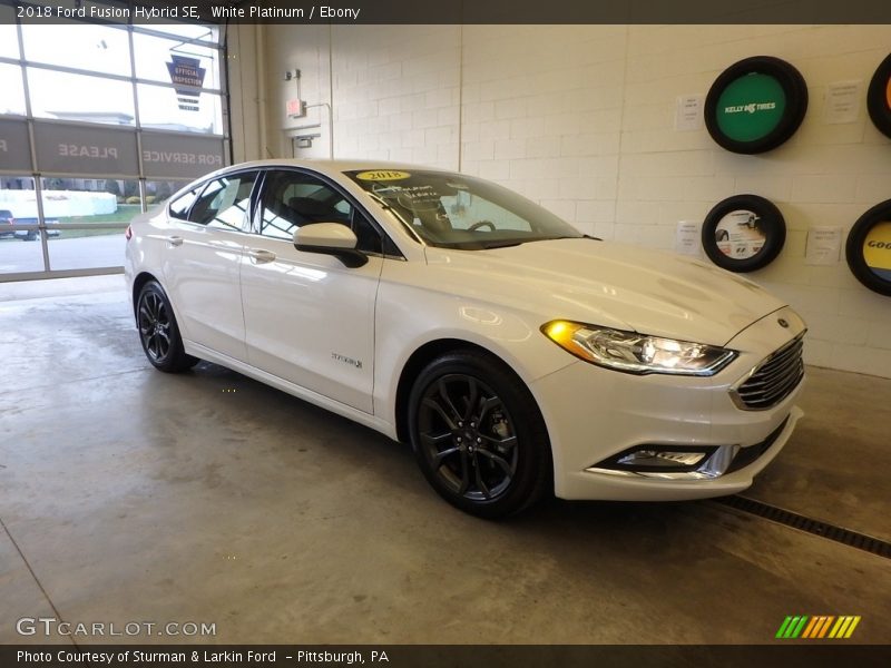 White Platinum / Ebony 2018 Ford Fusion Hybrid SE