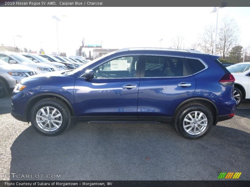 Caspian Blue / Charcoal 2019 Nissan Rogue SV AWD