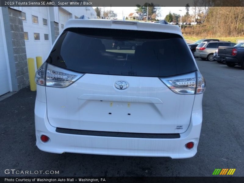 Super White / Black 2019 Toyota Sienna SE AWD