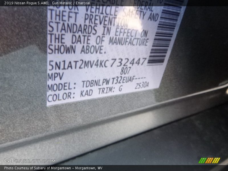 Gun Metallic / Charcoal 2019 Nissan Rogue S AWD