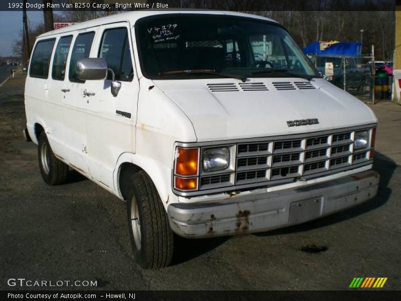 Bright White / Blue 1992 Dodge Ram Van B250 Cargo