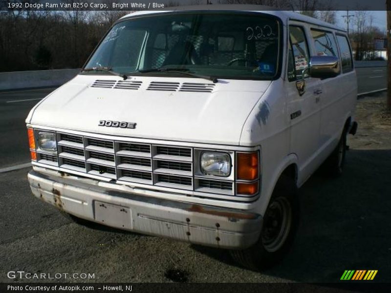 Bright White / Blue 1992 Dodge Ram Van B250 Cargo