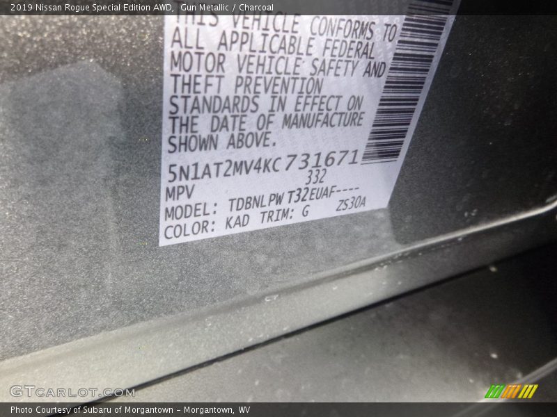 Gun Metallic / Charcoal 2019 Nissan Rogue Special Edition AWD