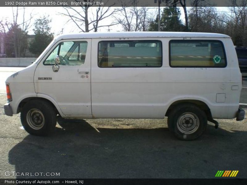 Bright White / Blue 1992 Dodge Ram Van B250 Cargo
