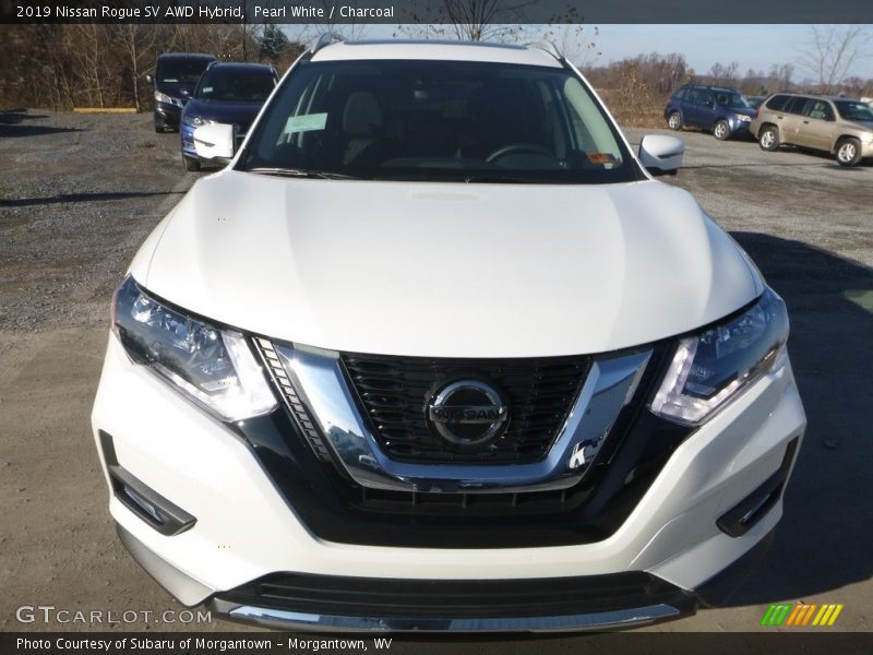 Pearl White / Charcoal 2019 Nissan Rogue SV AWD Hybrid