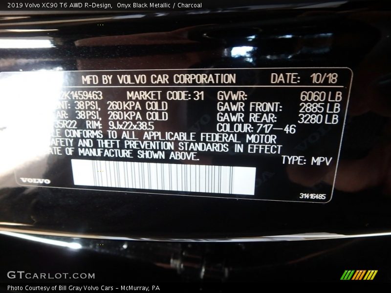 Onyx Black Metallic / Charcoal 2019 Volvo XC90 T6 AWD R-Design