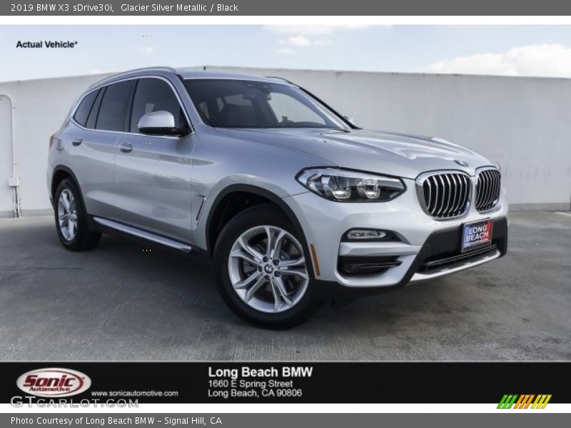 Glacier Silver Metallic / Black 2019 BMW X3 sDrive30i