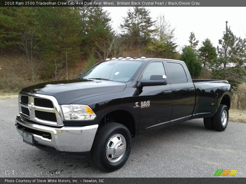 Brilliant Black Crystal Pearl / Black/Diesel Gray 2018 Ram 3500 Tradesman Crew Cab 4x4 Dual Rear Wheel