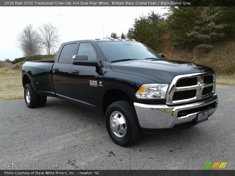 Brilliant Black Crystal Pearl / Black/Diesel Gray 2018 Ram 3500 Tradesman Crew Cab 4x4 Dual Rear Wheel
