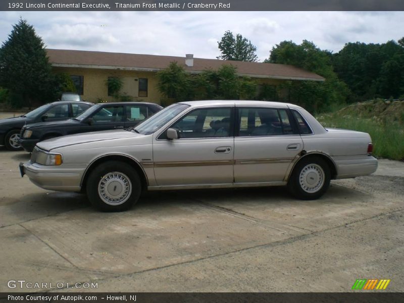 Titanium Frost Metallic / Cranberry Red 1992 Lincoln Continental Executive