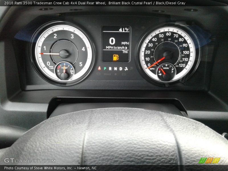 Brilliant Black Crystal Pearl / Black/Diesel Gray 2018 Ram 3500 Tradesman Crew Cab 4x4 Dual Rear Wheel