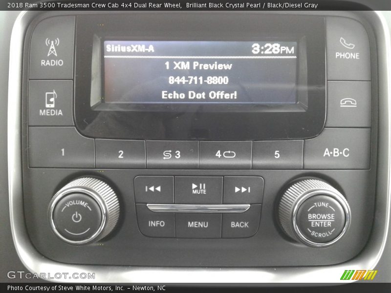 Brilliant Black Crystal Pearl / Black/Diesel Gray 2018 Ram 3500 Tradesman Crew Cab 4x4 Dual Rear Wheel