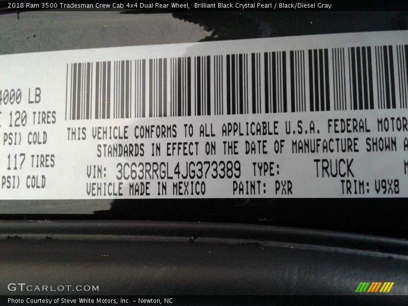 Brilliant Black Crystal Pearl / Black/Diesel Gray 2018 Ram 3500 Tradesman Crew Cab 4x4 Dual Rear Wheel