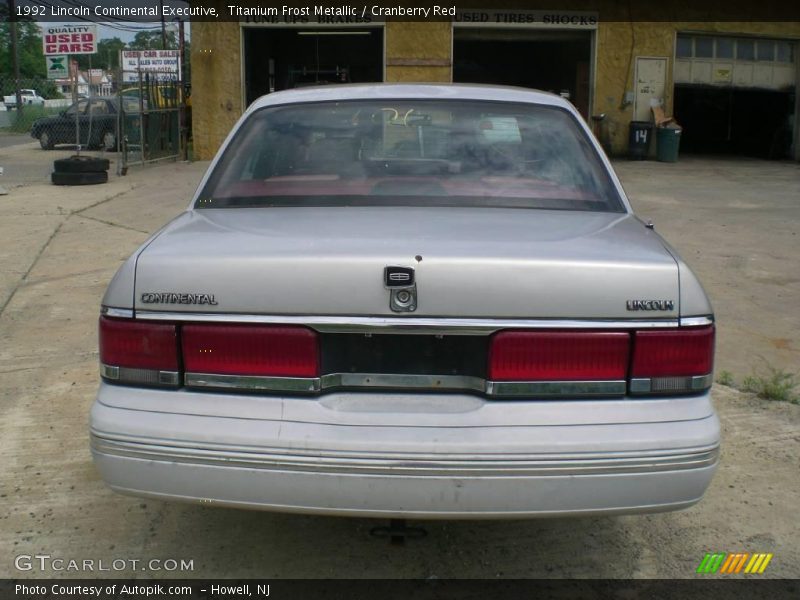 Titanium Frost Metallic / Cranberry Red 1992 Lincoln Continental Executive