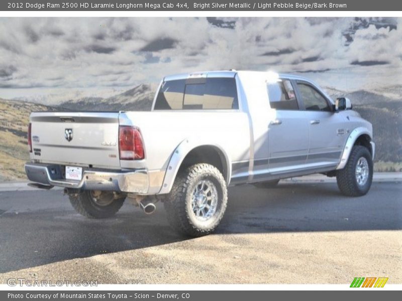 Bright Silver Metallic / Light Pebble Beige/Bark Brown 2012 Dodge Ram 2500 HD Laramie Longhorn Mega Cab 4x4