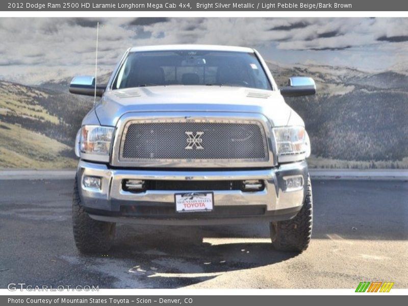 Bright Silver Metallic / Light Pebble Beige/Bark Brown 2012 Dodge Ram 2500 HD Laramie Longhorn Mega Cab 4x4