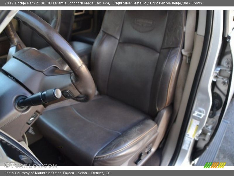 Bright Silver Metallic / Light Pebble Beige/Bark Brown 2012 Dodge Ram 2500 HD Laramie Longhorn Mega Cab 4x4