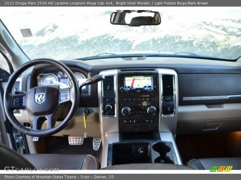 Bright Silver Metallic / Light Pebble Beige/Bark Brown 2012 Dodge Ram 2500 HD Laramie Longhorn Mega Cab 4x4