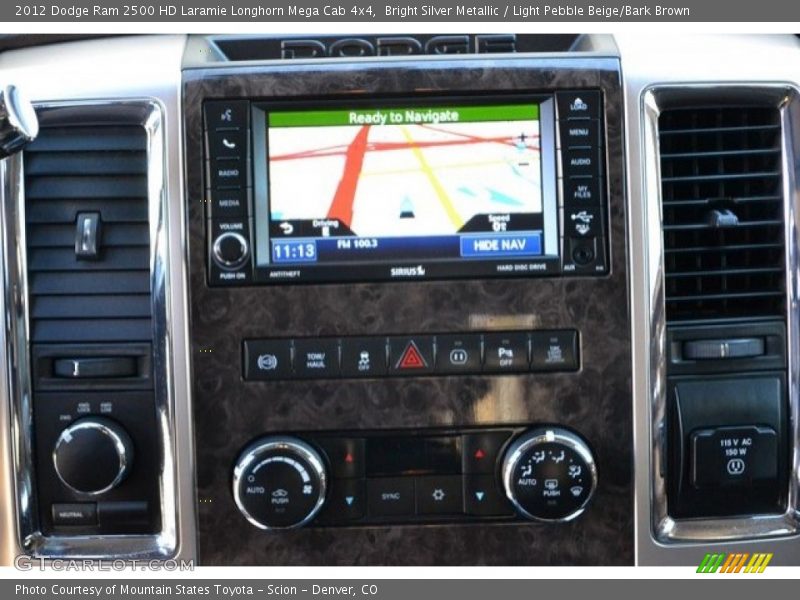Bright Silver Metallic / Light Pebble Beige/Bark Brown 2012 Dodge Ram 2500 HD Laramie Longhorn Mega Cab 4x4