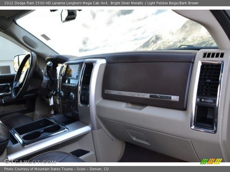 Bright Silver Metallic / Light Pebble Beige/Bark Brown 2012 Dodge Ram 2500 HD Laramie Longhorn Mega Cab 4x4
